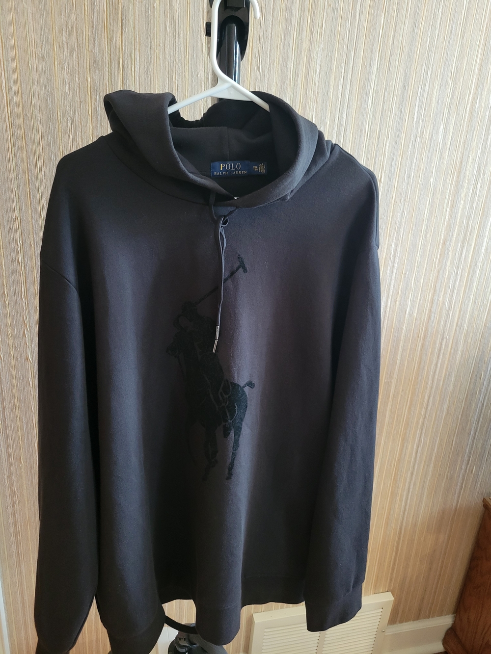 Polo by Ralph Lauren Black Men's Hoodie with side pockets Big Pony XXL